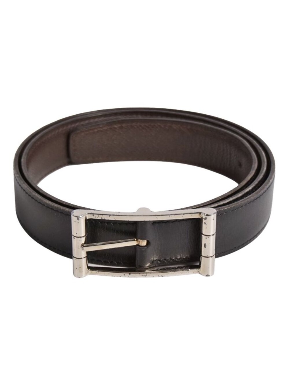Hermes Belt Reversible Leather Buckle 85 Black